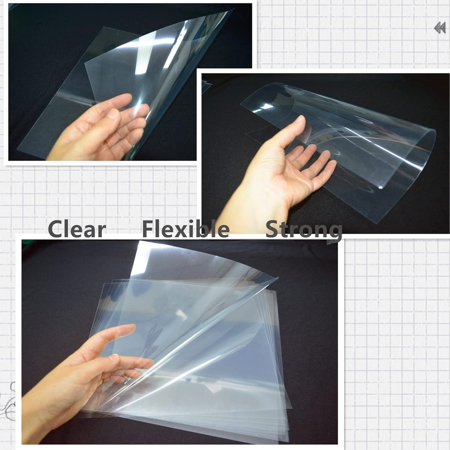 BANLTRE 15 Pieces 4 mil Transparency Blank Template Material Stencils Mylar for Cutting Paper Clear Sheet 12 × 12 inch (15-4 mil)