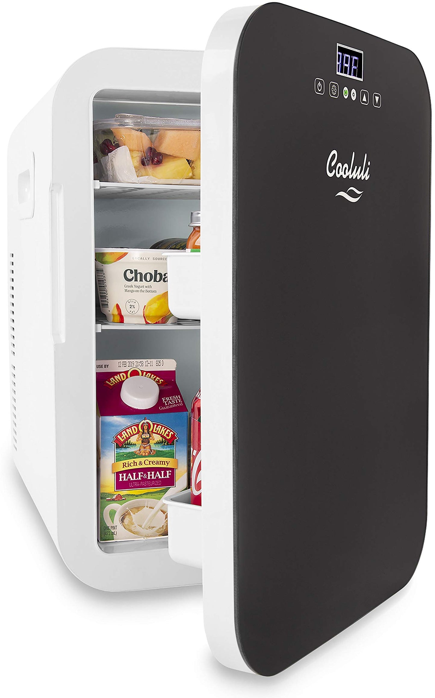 Cooluli 20 Liter Mini Fridge with Temperature Control - Black