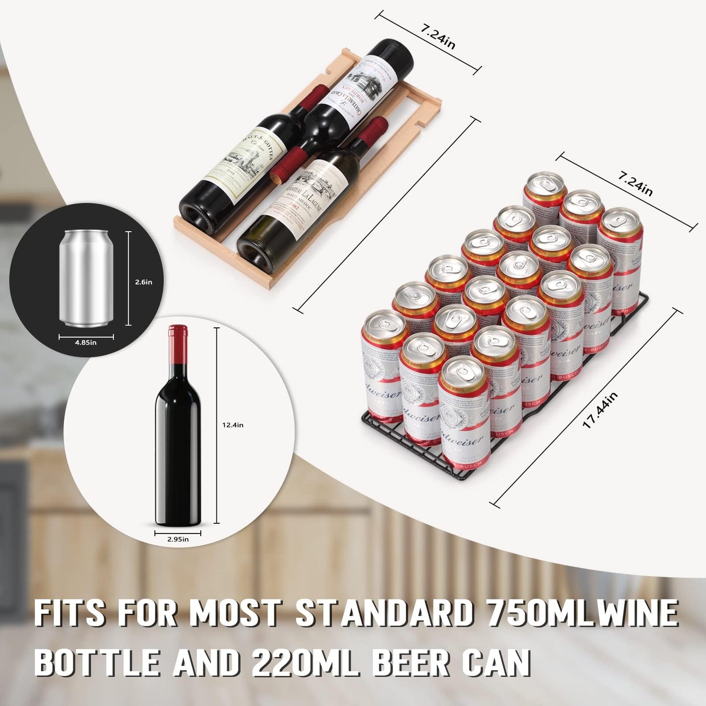 Antarctic Star Wine Fridge,15 Inch Wine Cooler Refrigerator Under Counter(41-68°F),28 Bottles Built-in Dual Zone &Freestanding Wine Refrigerator with Stainless Steel & Double-Layer Tempered Glass Door