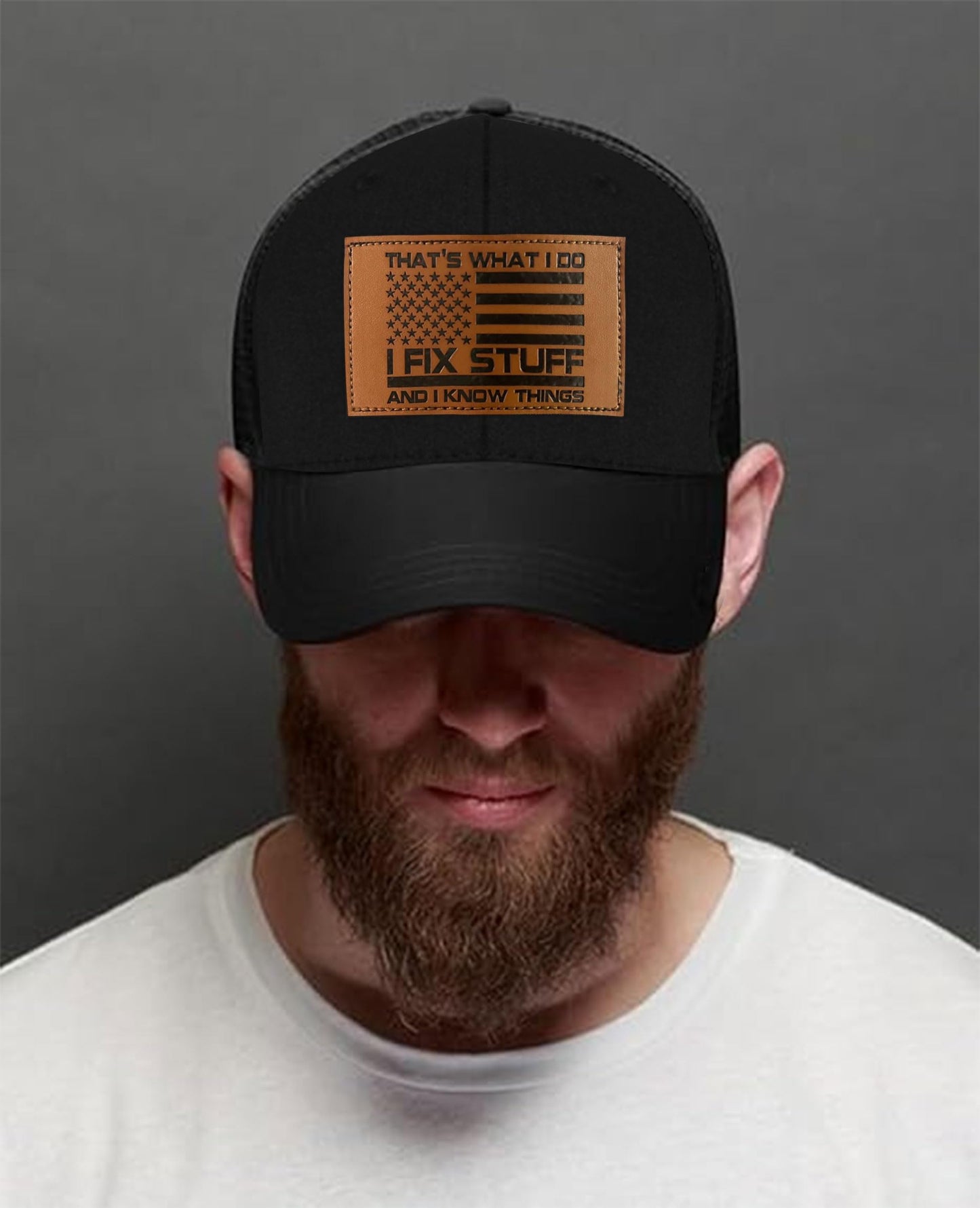 Gifts for Dad, Men,Him, Husband, Grandpa - Dad Gifts for Fathers Day Hat - Ideas Birthday 40th 50th 60th 70th 80th - I Fix Stuff Trucker Hat Black