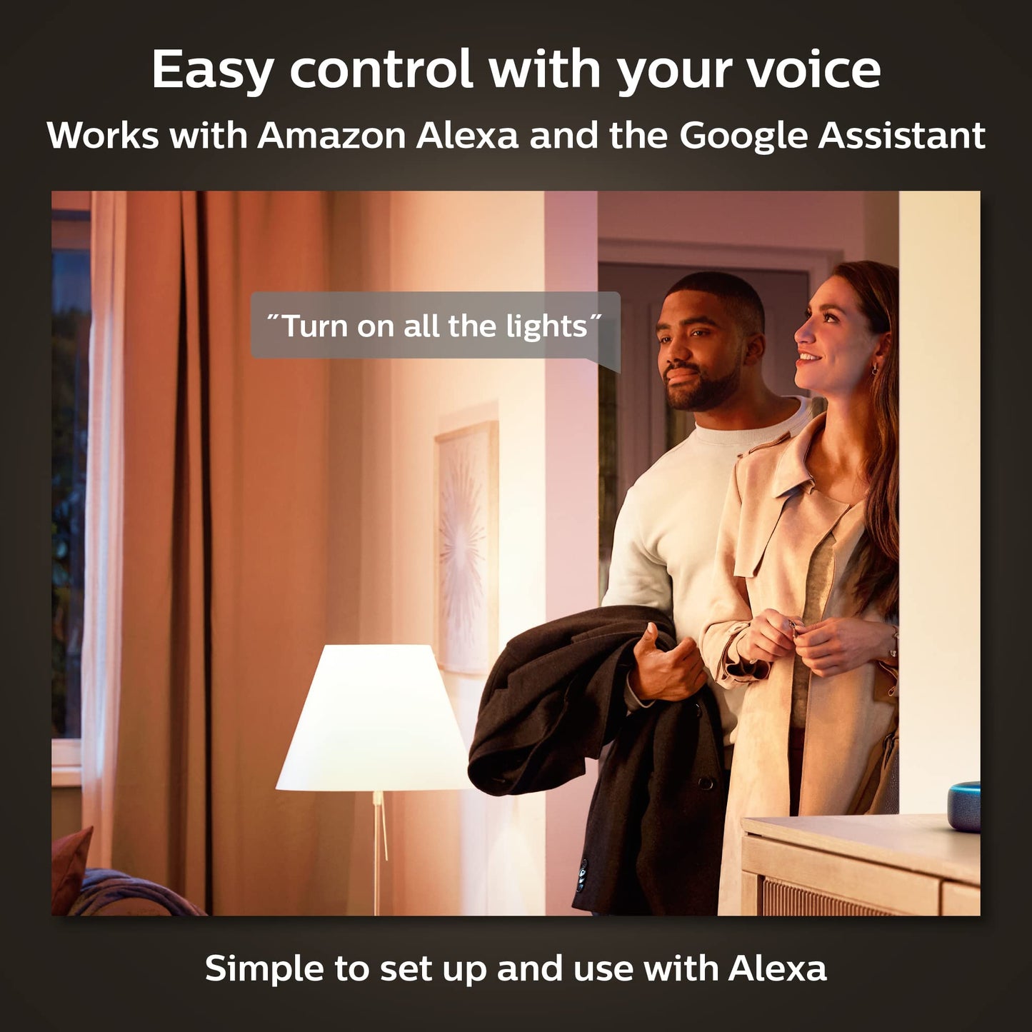 Philips Hue Smart LED A21 Bulb, Warm White Light 2700K, E26 Base, 13.5W, 1600 Lumens, Dimmable, Works with Alexa, Google Assistant, and Apple Home, 1pk