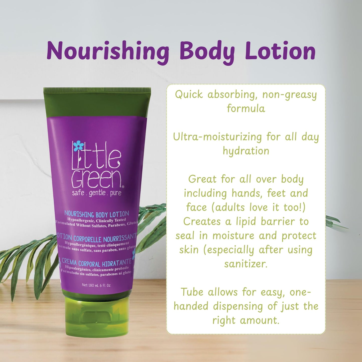 Little Green Kids Bathtime Essentials Kit, Hair & Body Wash, 8 oz. and Kids Body Lotion, 6 oz.