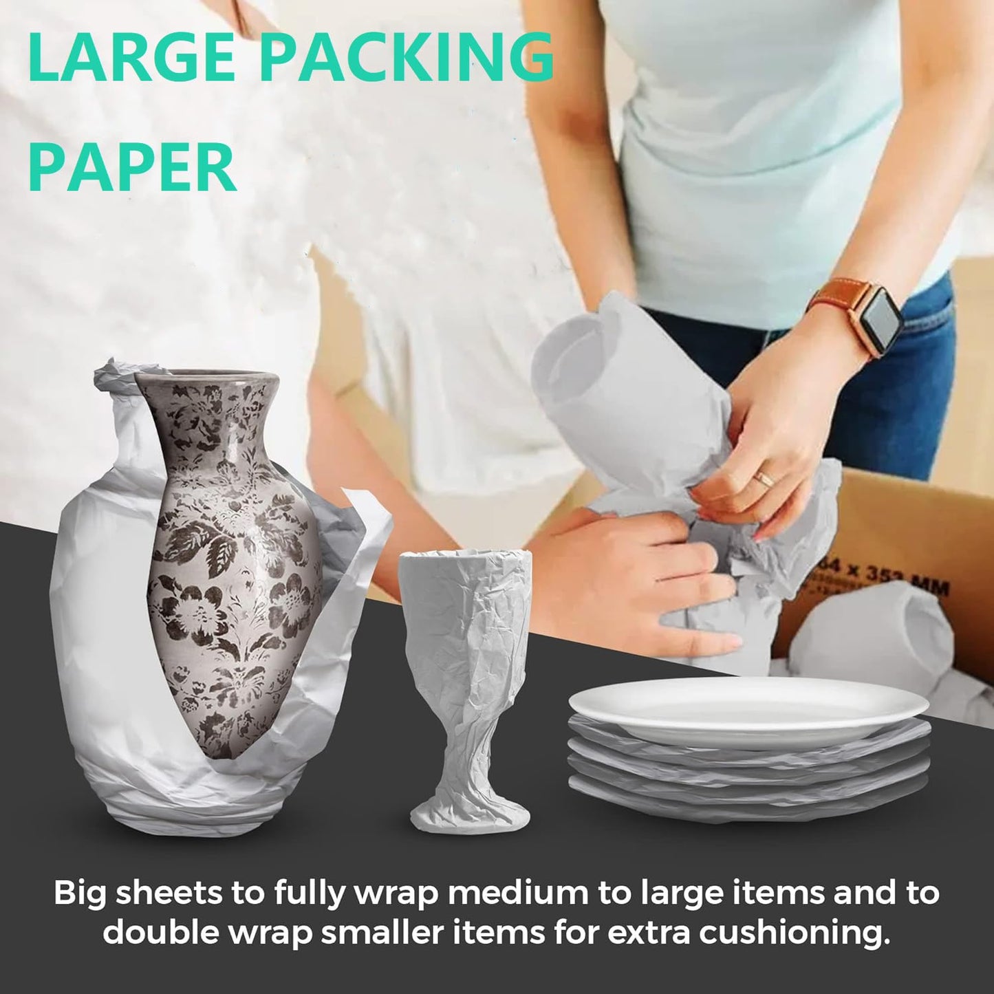 Large Moving Paper Packing Sheets 24x36 Inch Newsprint Paper for Packaging Moving Shipping Supplies, Wrapping Fragile Items, Pet Cage Liners 10.8LB