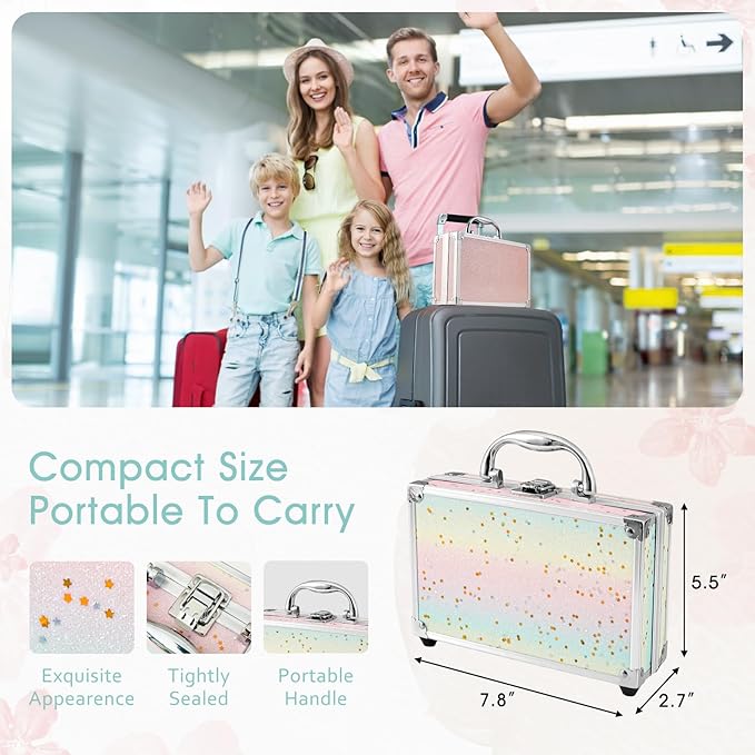 Makeup Kit for Teenager & Women Full Kit, All in One Makeup Set With The Small Cosmetic Train Case, Professional Makeup Kit, Makeup Gift Set for Women Girls (Set B)