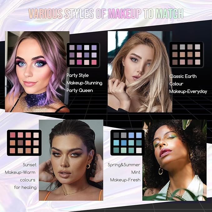 Color Nymph Kids Makeup Sets for Girls, Teen Makeup Kits for Beginner Starter with Silver Case, Portable Traveling Full Makeup Kit with Everything, Cosmetics Makeup Gift Set for Birthday