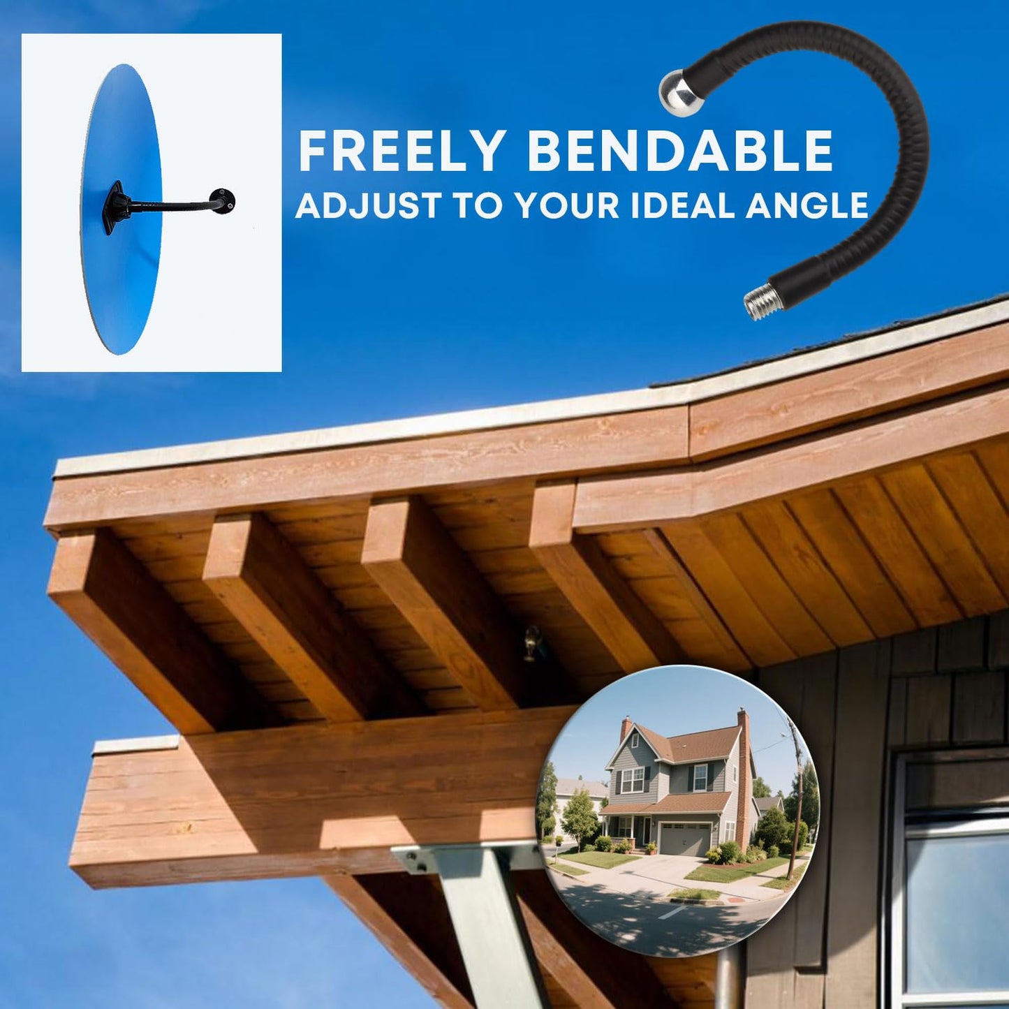 11.65 Inch Frameless 1.8mm Thick Acrylic Convex Mirror - Adjustable Wide Angle View Indoor Security Mirror for Garage Parking Warehouse Office and Corner Security Traffic