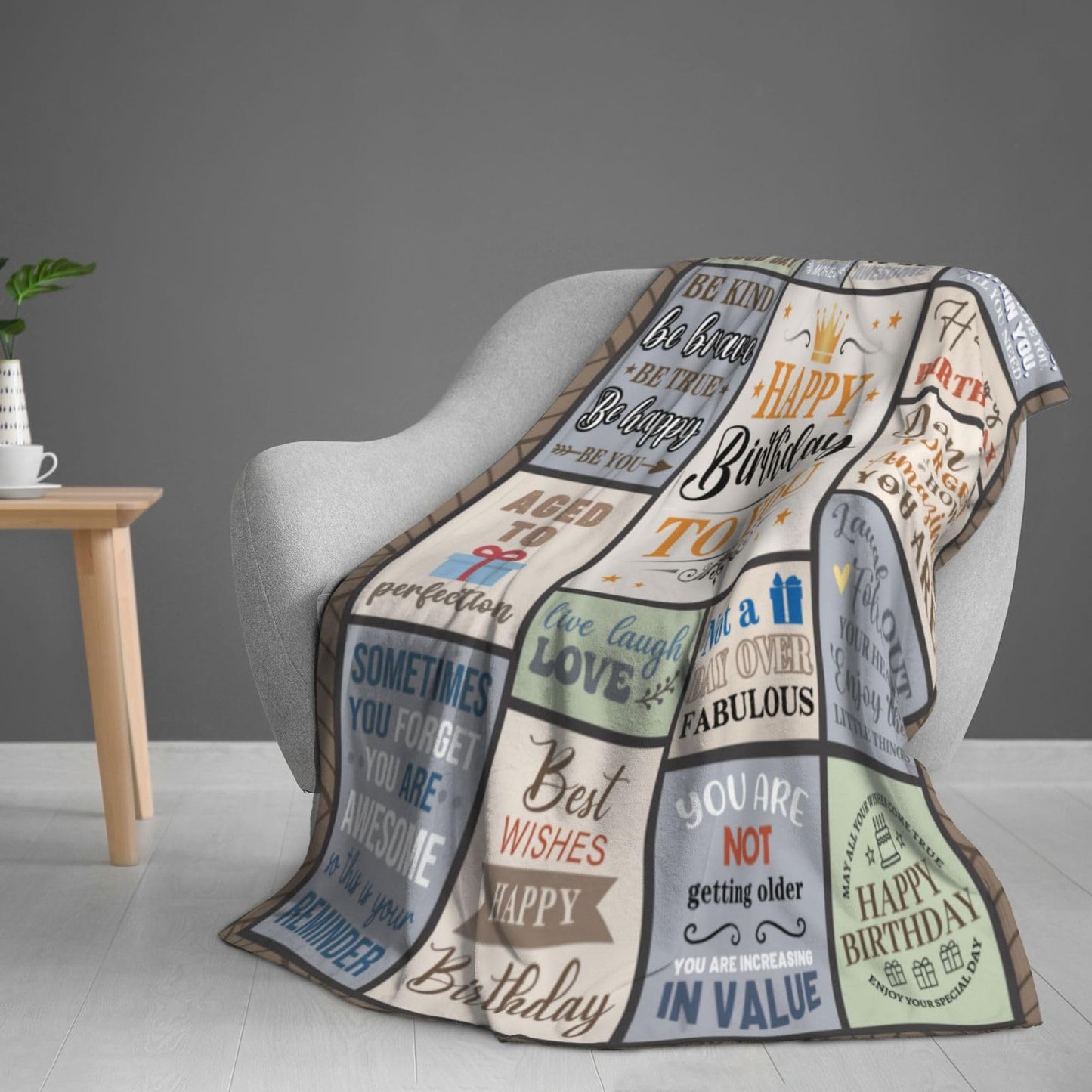 Fiwbnasz Birthday Gifts for Men, Him/Dad/Husband Birthday Gifts, for Dad/Grandpa, Grandpa Birthday Gift from Grandkids, Birthday Blanket for Men 60" X 50"