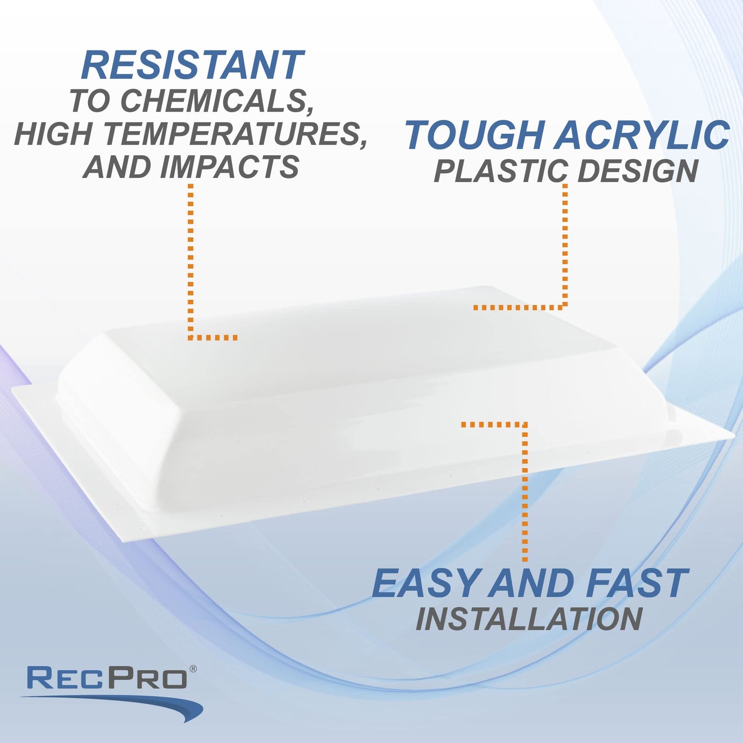 RecPro RV Skylight Outer Dome | 14" x 22" Universal Outer Skylight (Smoke)