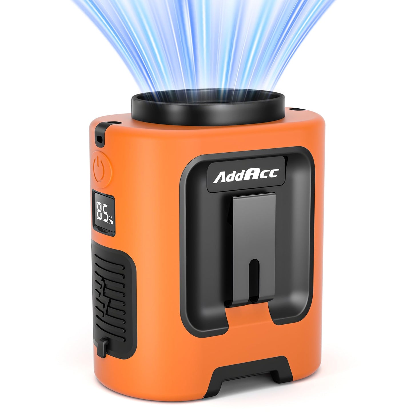 Addacc Portable Waist Fan, 4 Speeds 13000Rpm Strong Airflow, Clip On Belt & Rechargeable, Battery Operated 24Hrs, Power Bank, Ha