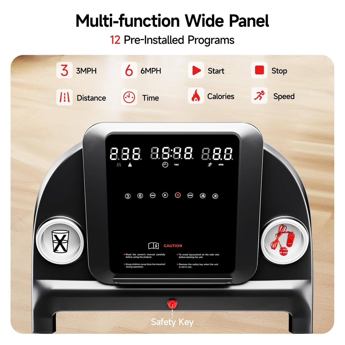 RHYTHM FUN 8.0 MPH Treadmills for Home, Running Walking Pad Treadmill with Incline up to 8%, Foldable Treadmill with Handle Bar, Low Noise Walking Pad for 300 lbs