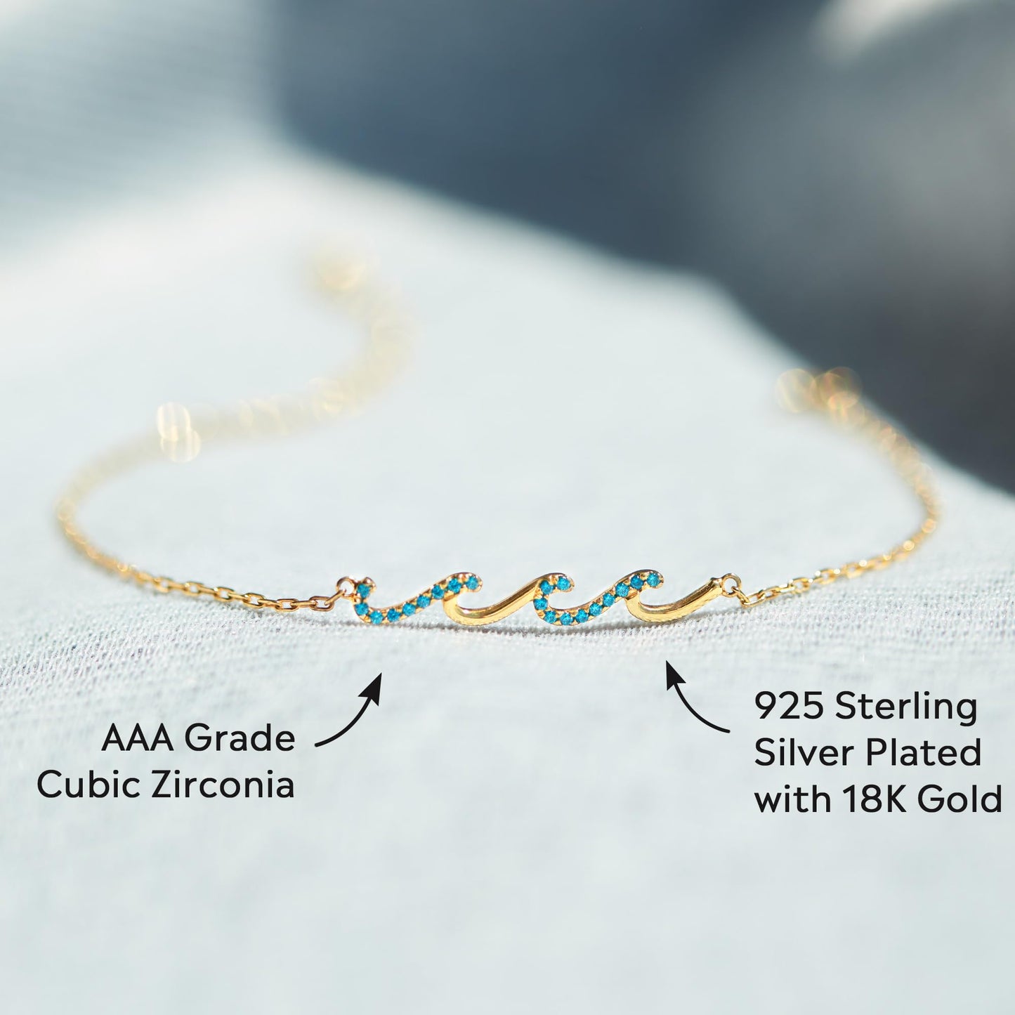 STORYJEWELLERY Mom Birthday Gifts, Mom Bracelets for Women, Gift for Moms, 925 Sterling Silver Wave Bracelet for Mother, Moms Jewelry