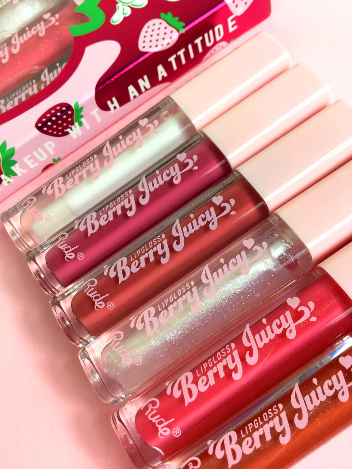 Rude Cosmetics Berry Juicy Lip Gloss - Nudist for Women - 0.14 oz Lip Gloss
