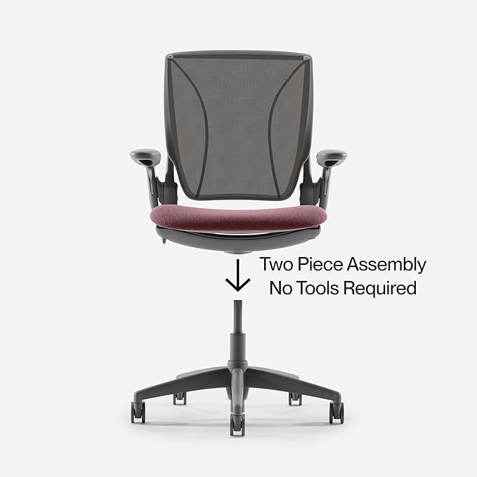 Humanscale World LM Poppy Seed Catena Mesh Ergonomic Office Chair for Desk with Muted Pink Autumn Seat, Adjustable Simple Desk Chair, Gray Frame
