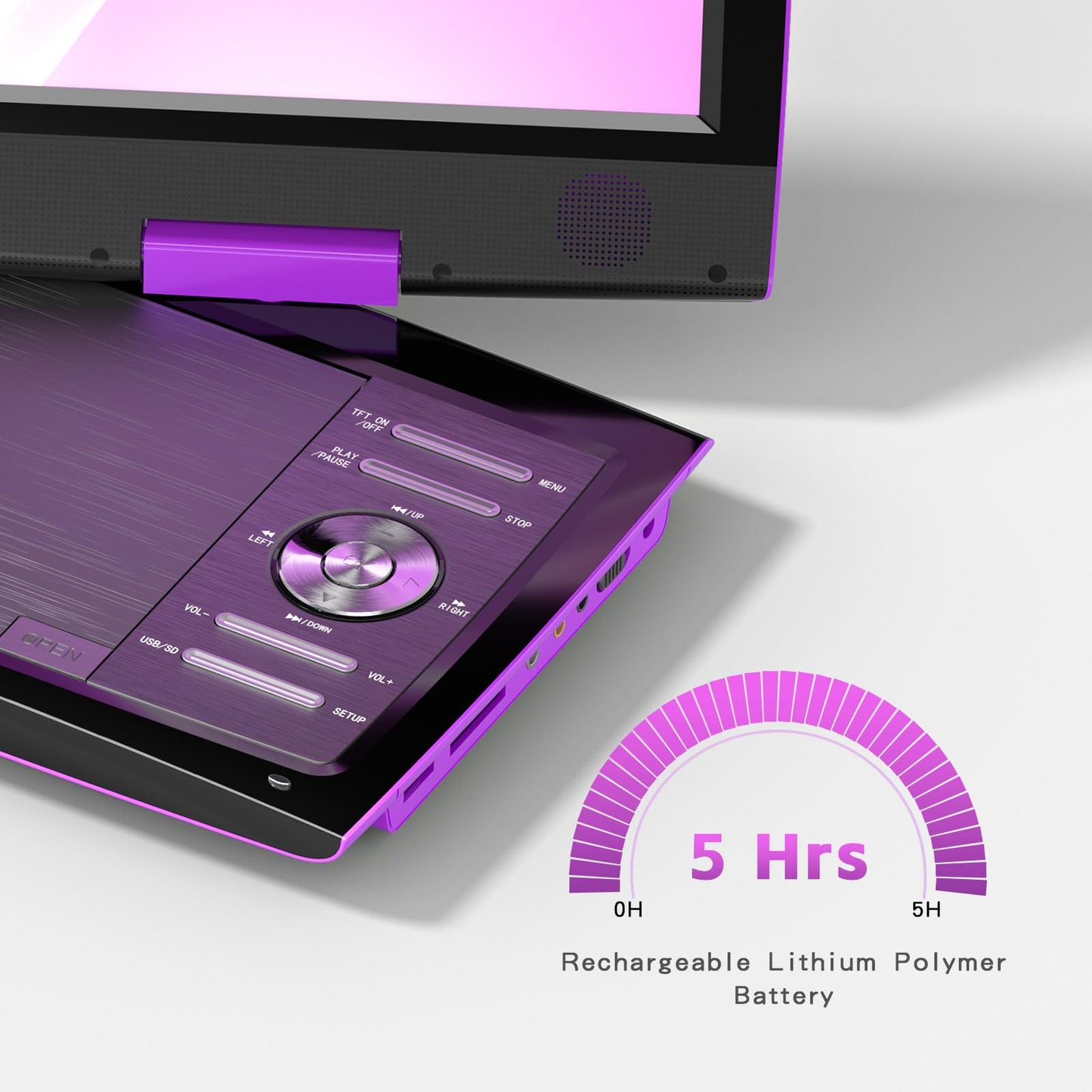 Sunpin New 11.5 Portable Dvd Player For Car And Kids, 9.5 Swivel Brightness Enhanced Screen, With Car Charger And Headrest Mount