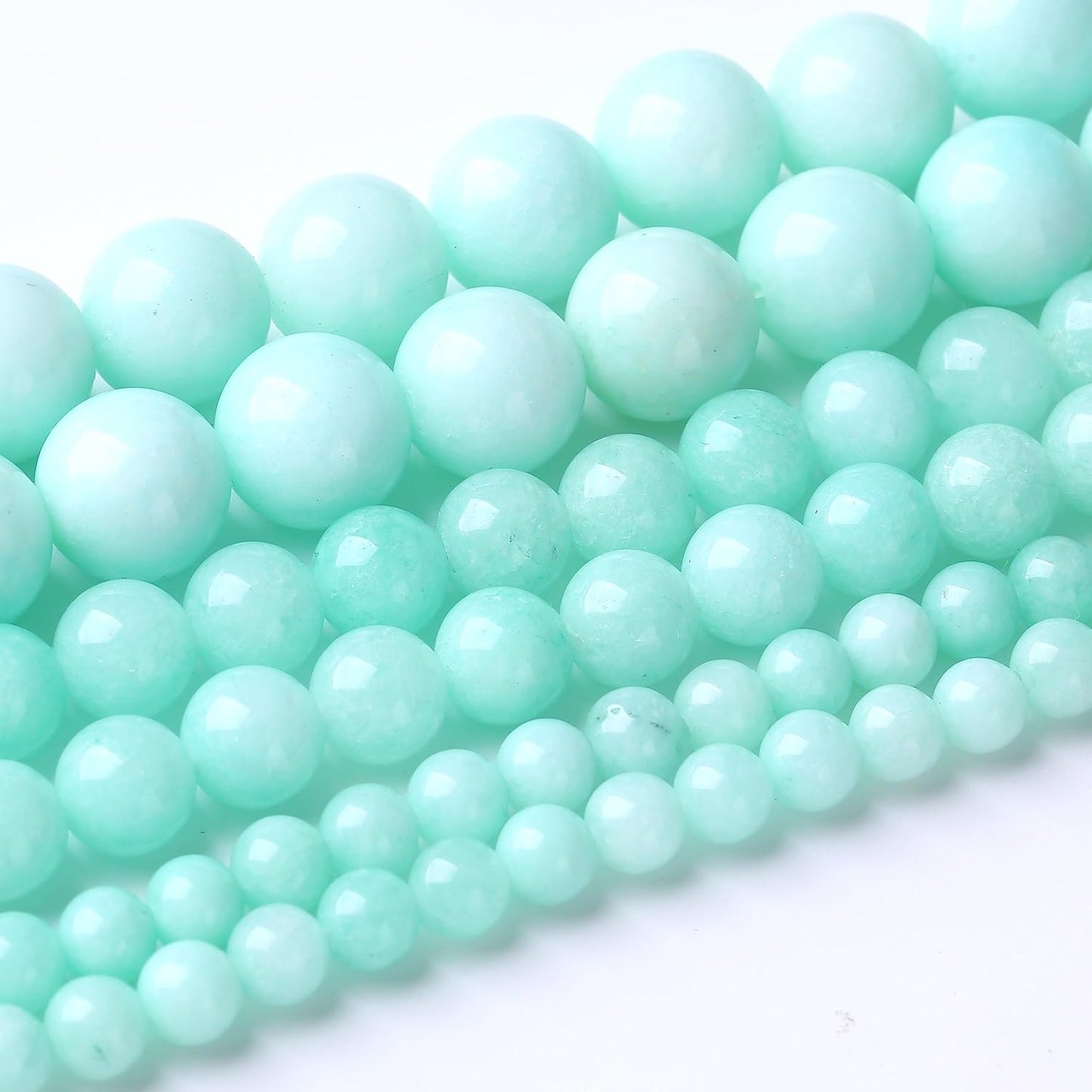 32PCS 12MM Amazonite Blue Jade Stone Beads Energy Healing Beads for DIY Jewelry Bracelet Necklace Making for Jewelry Making 15Inch