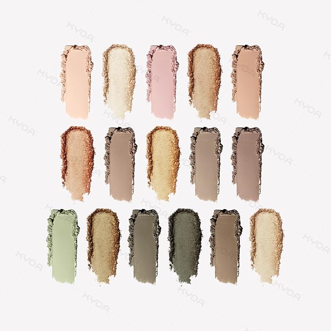 KYDA 16 Colors Baked Eyeshadow Earth Palette, Neutral Earthy Tones Baked Powder Palette with Matte Shimmer Finish, Rich Buildable Pigments, Soft Blendable Creamy Texture, Crease-proof