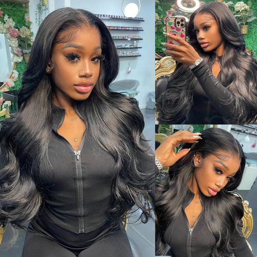 26 Inch Body Wave Lace Front Wigs Human Hair 13x4 SKINLIKE Real HD Lace Front Wigs Human Hair Pre Plucked Body Wave Glueless Frontal Wigs Human Hair 180% Density for Women