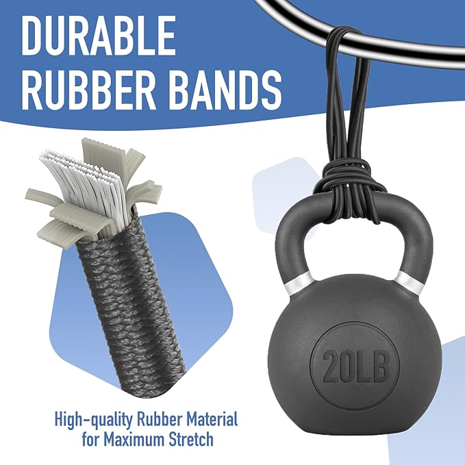 Trash Can Rubber Bands, Heavy-Duty Garbage Bag Holder for 32-55 Gallon Bins, Large Garbage Can Rubber Bands with High Elasticity, Band to Hold Trash Bags in Place, Set of 3 in Black