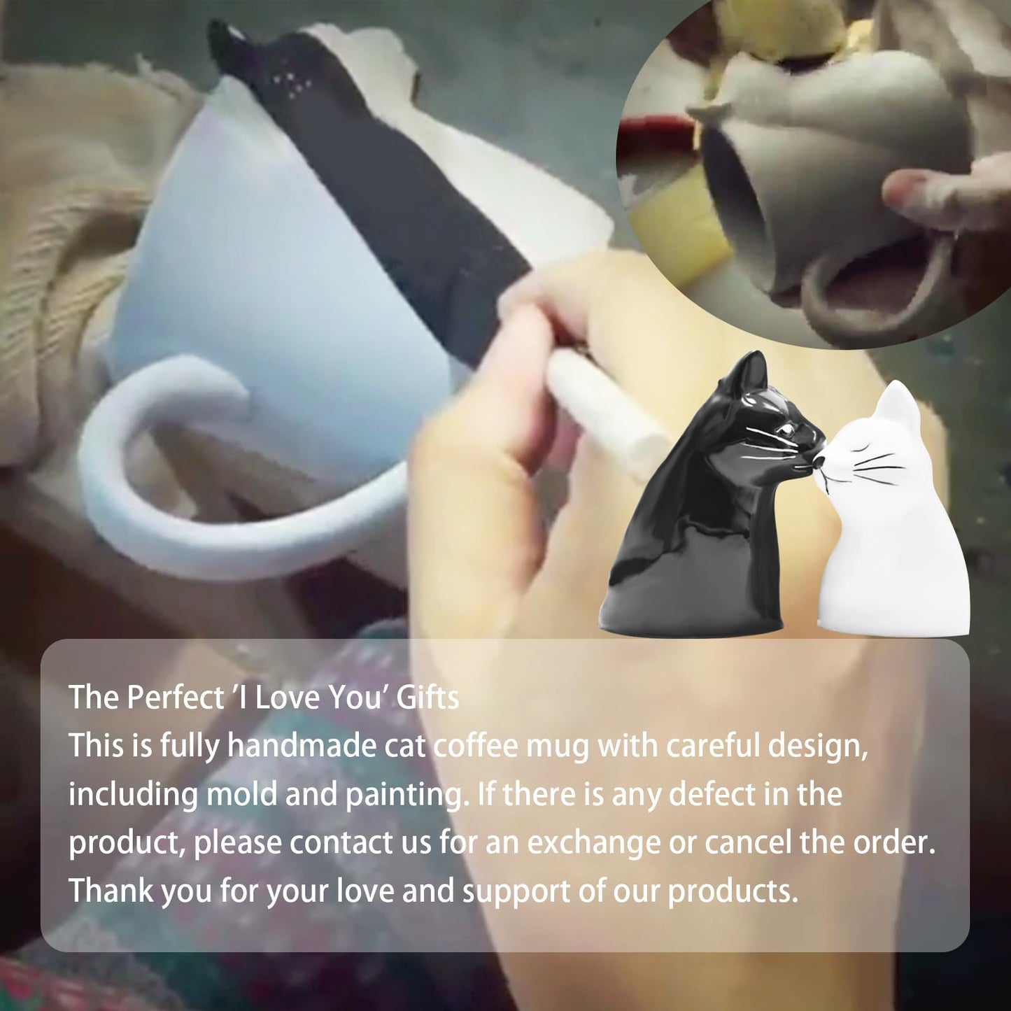 Couple Gifts Kissing Cat Coffee Mug Set Engagement Gifts for Couples Mr and Mrs Presents Anniversary Wedding Gift for couple 2025 Cute Mugs Gift Cat Mugs for cat Lovers