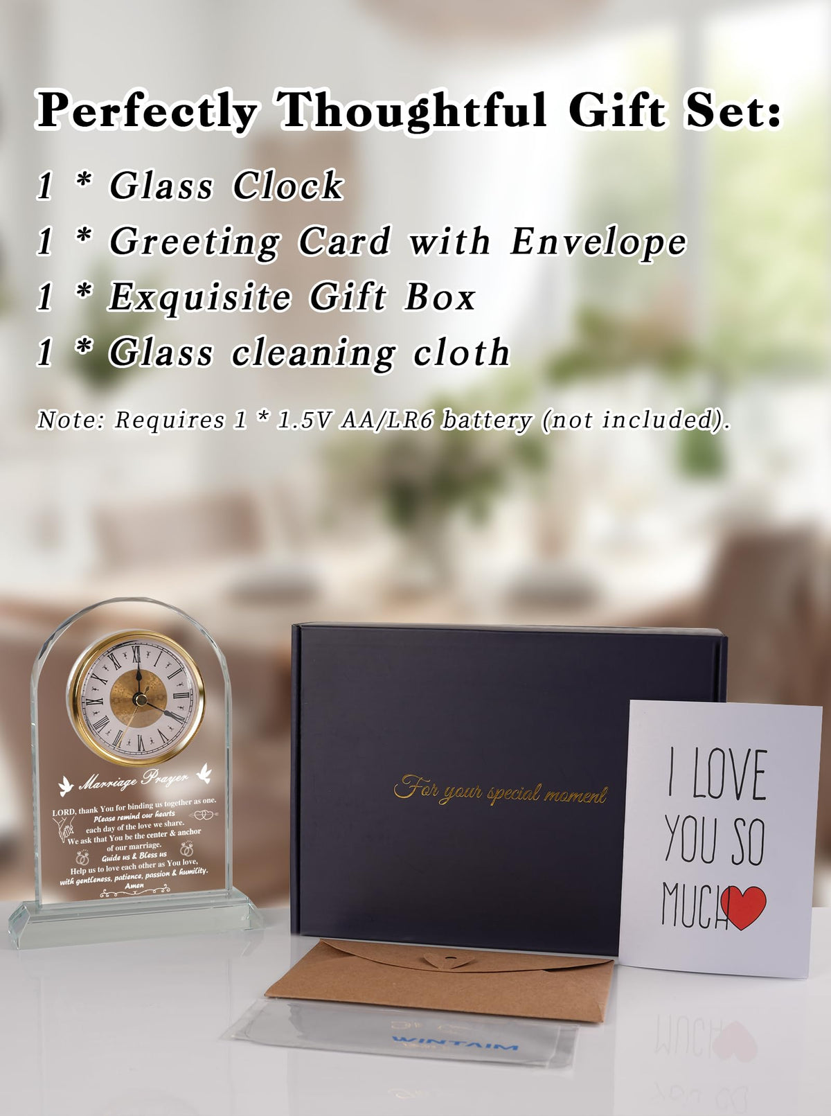 WinTaim Wedding Gifts for Couples for Couple Clock Keepsake, Engagement & Bridal Shower Present, Unique Marriage Gift for Bride & Groom, Newlywed Mr & Mrs