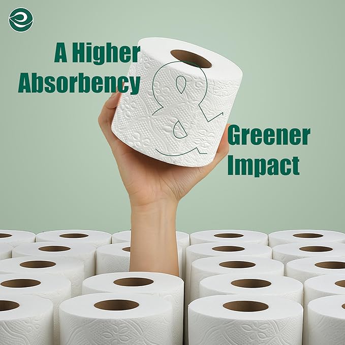 ECO SOUL Bamboo Toilet Paper 24 Mega Rolls 3 Ply, 300 Sheets per Roll | Eco-Friendly Septic Safe Organic Bath Tissues Sustainable Toilet Paper Compostable - FSC Certified