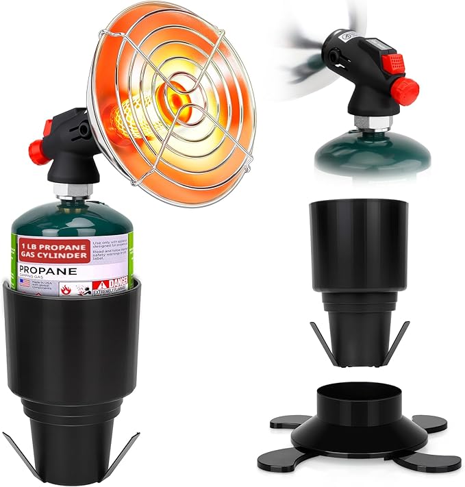Golf Cart Heater, Portable Propane Heater with Self Igniter, 2-in-1 Outdoor Space Heaters with Cup Holder & Cylinder Base,...