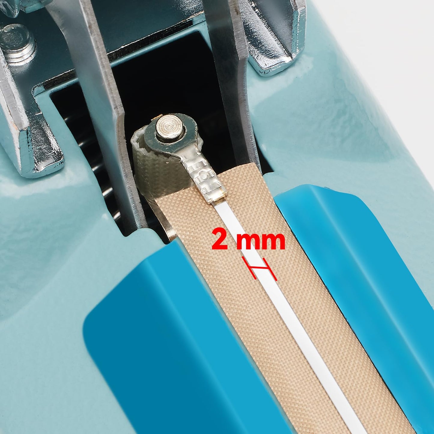 LinsnField Commercial Bag Sealers 12 inch, 2mm Sealing Width Iron Impulse Sealer, Heavy Duty Manual Shrink Wrap Heat Sealer Machine with 1 Replacement Kits 2 Fuses, Blue