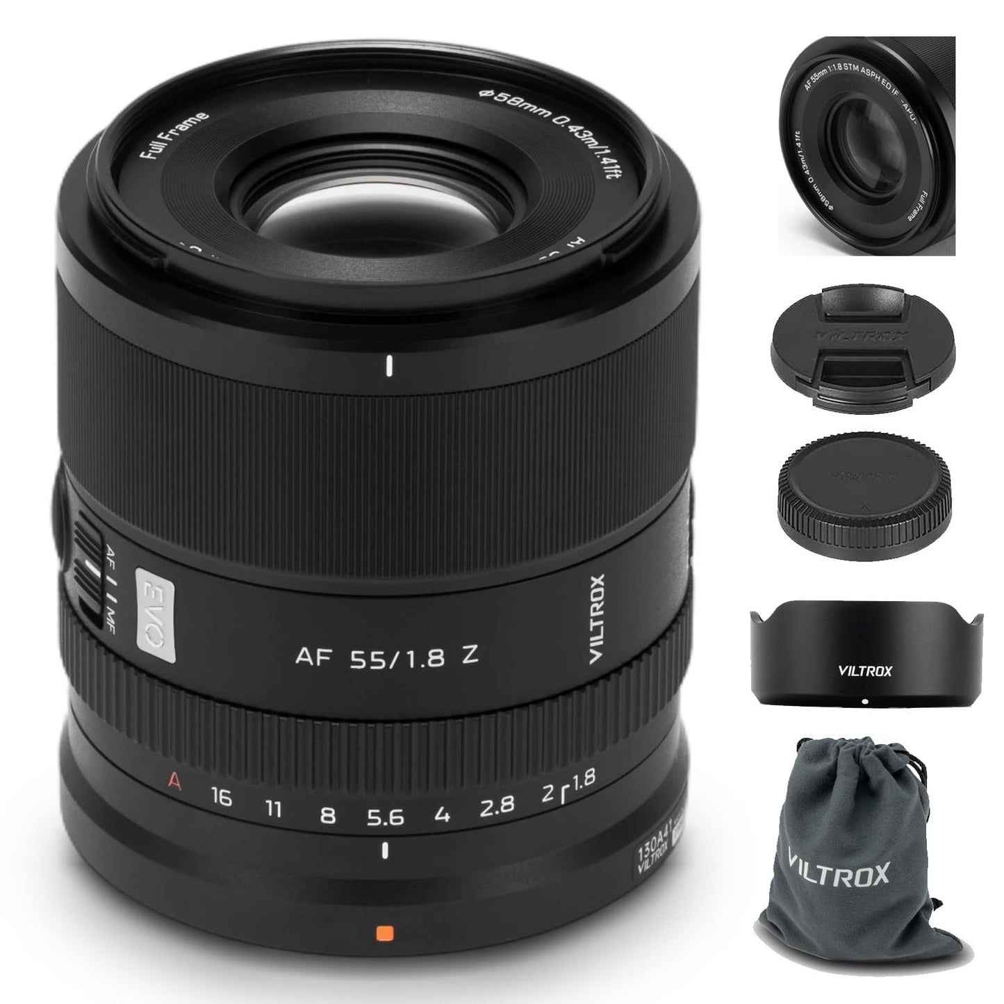 VILTROX 55mm F1.8 EVO Z APO Lens for Nikon Z, Full Frame Autofocus Prime Lens for Nikon Z-Mount Cameras Z30 Z50 Z50II ZFC Z5 Z5II Z6 Z6II Z6III Z7 Z7II Z8 Z9 ZF ZR