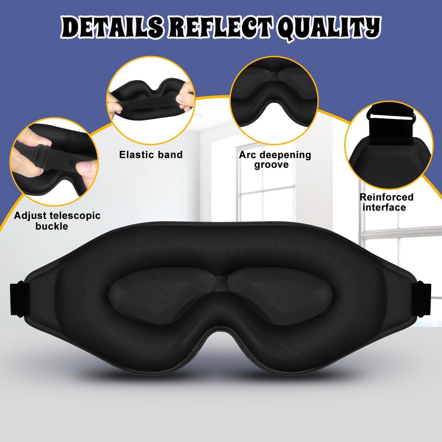 Clbxzwc 3D Advanced Eye Mask for Sleeping，Ultra Delicate Soft Skin Friendly Eye mask，100% Blackout Sleep Eye Mask for Sleep, Eyelash Extension Sleep mask