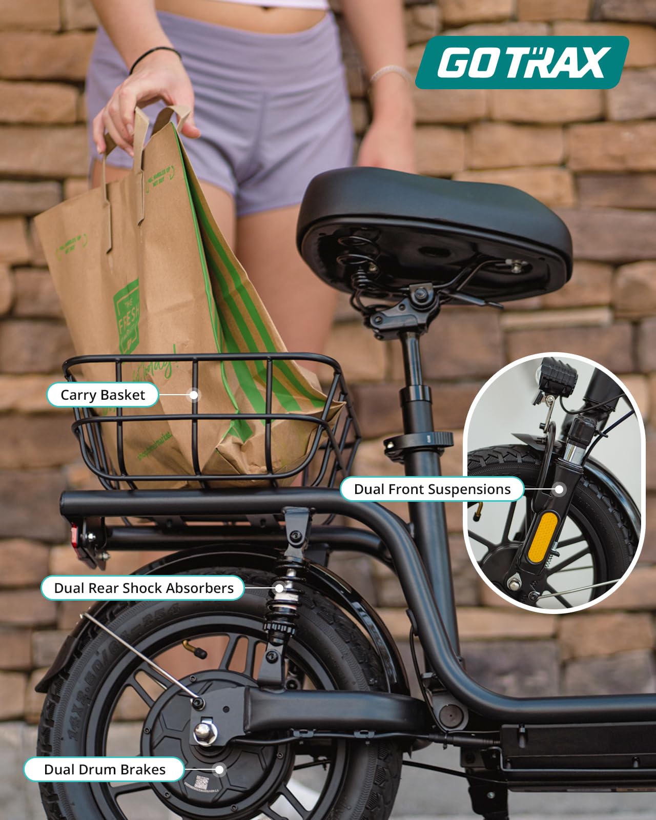 Gotrax FLEX ULTRA Electric Scooter with Seat for Adult, 25 Miles Range &20Mph Power by 500W Motor, 14" Pneumatic Tire and Comfortable & Height Adujustable, Wider Deck & Carry Basket for Commuting
