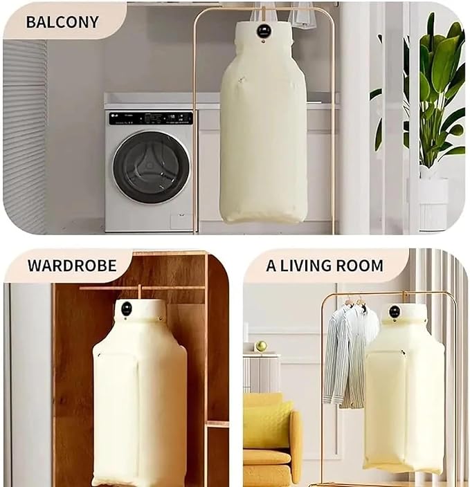 Upgraded Automatic Ironing Machine, Portable Clothes Dryer and Vertical Garment Steamer with Wireless Remote, Folding Compact Design for Home, Apartment and Travel