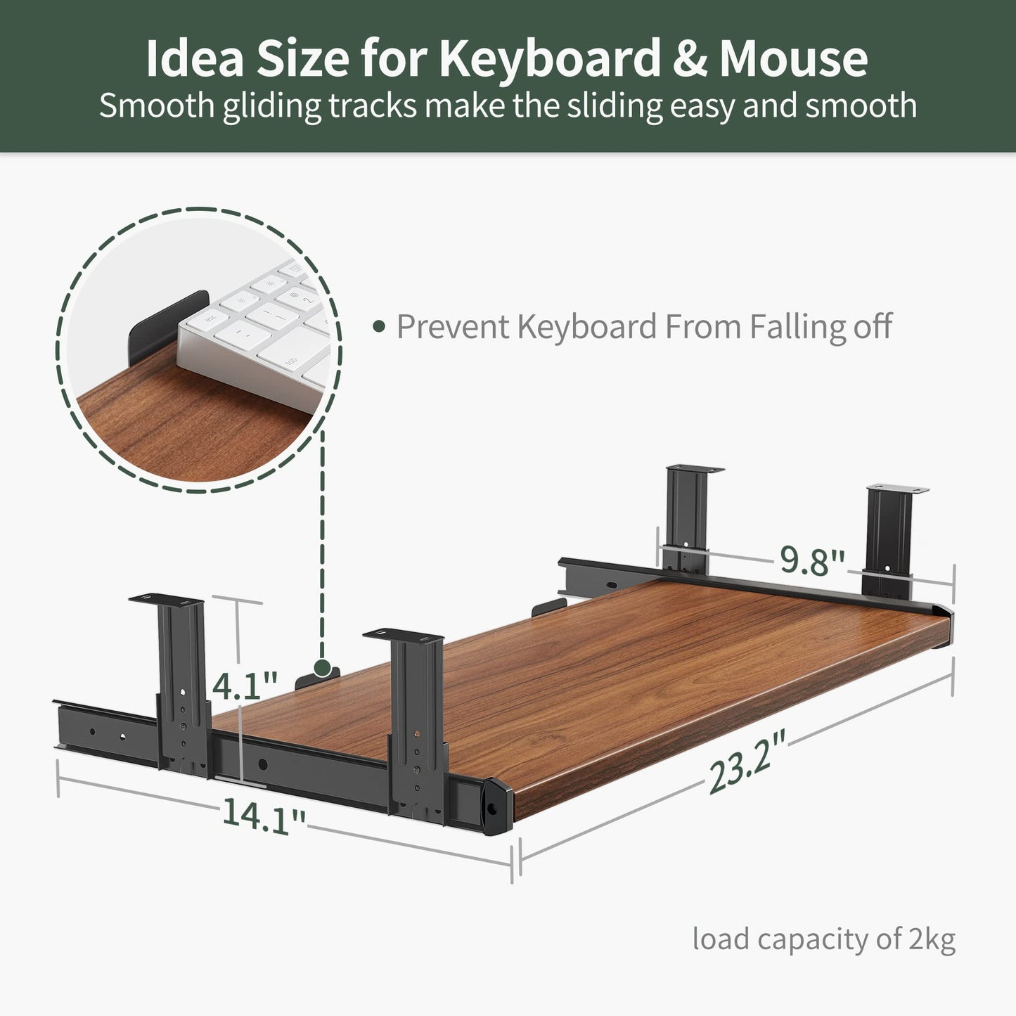 FEZIBO Height Adjustable Electric Standing Desk with Keyboard Tray, 48 x 24 Inches Stand up Table, Sit Stand Home Office Desk with Splice Board, Black Frame/Espresso Top