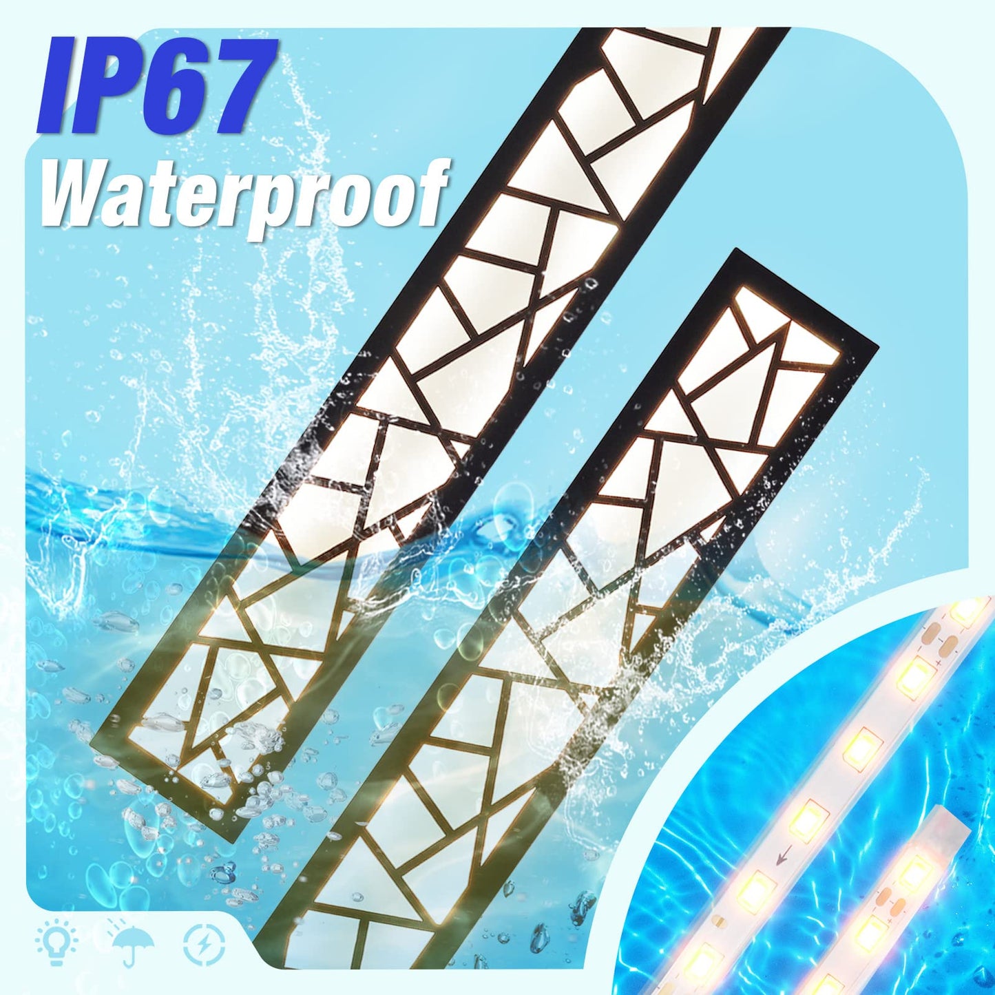 TRUWELLA Outdoor Wall Lights 31.5inch Modern Outdoor Wall Sconce LED Long Wall Sconces Black Front Porch Light Waterproof Led Wall Light IP67 3000K Exterior Lighting fixtures