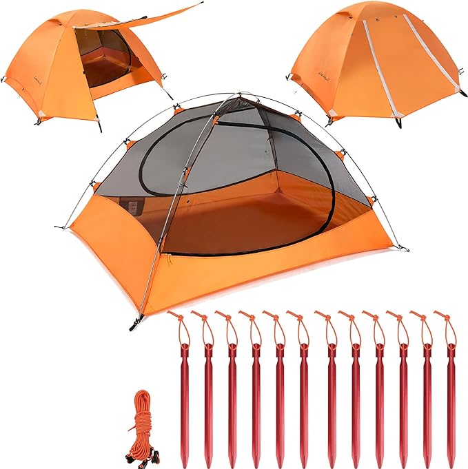 Clostnature Lightweight 2-Person Backpacking Tent - 3 Season Ultralight Waterproof Camping Tent, Large Size Easy Setup Ten...
