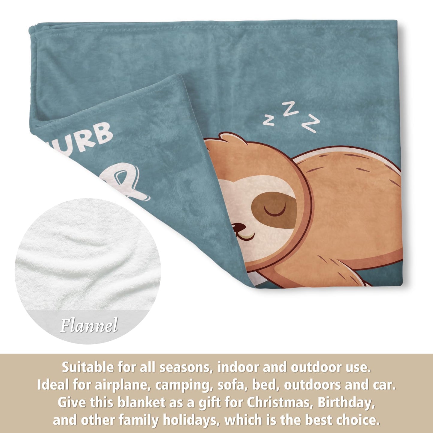 Funny Big Brother Gift, Brother is Charging Sloth Blanket, Birthday Gifts for Brothers Adult, Brother's Gitfs for Christmas Fathers Day, Soft Sloth Throws Blanket for Brothers 60" x 50"