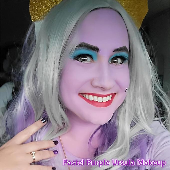Go Ho Cream-Blendable Light Purple Face Paint Stick (1.06 Oz),Full-coverage Pastel Purple Face Body Paint Stick for Adults Children Halloween Cosplay SFX Ursula Makeup,Waterproof Paint Stick