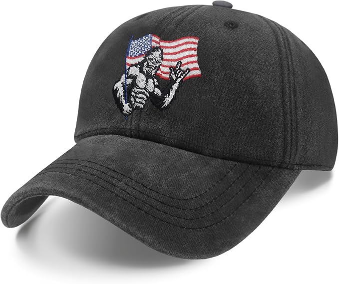 Vitælle Gifts for Women Men - Bigfoot Hat Sasquatch Hat Cotton Baseball Cap with Sweatband Gift for Halloween Christmas