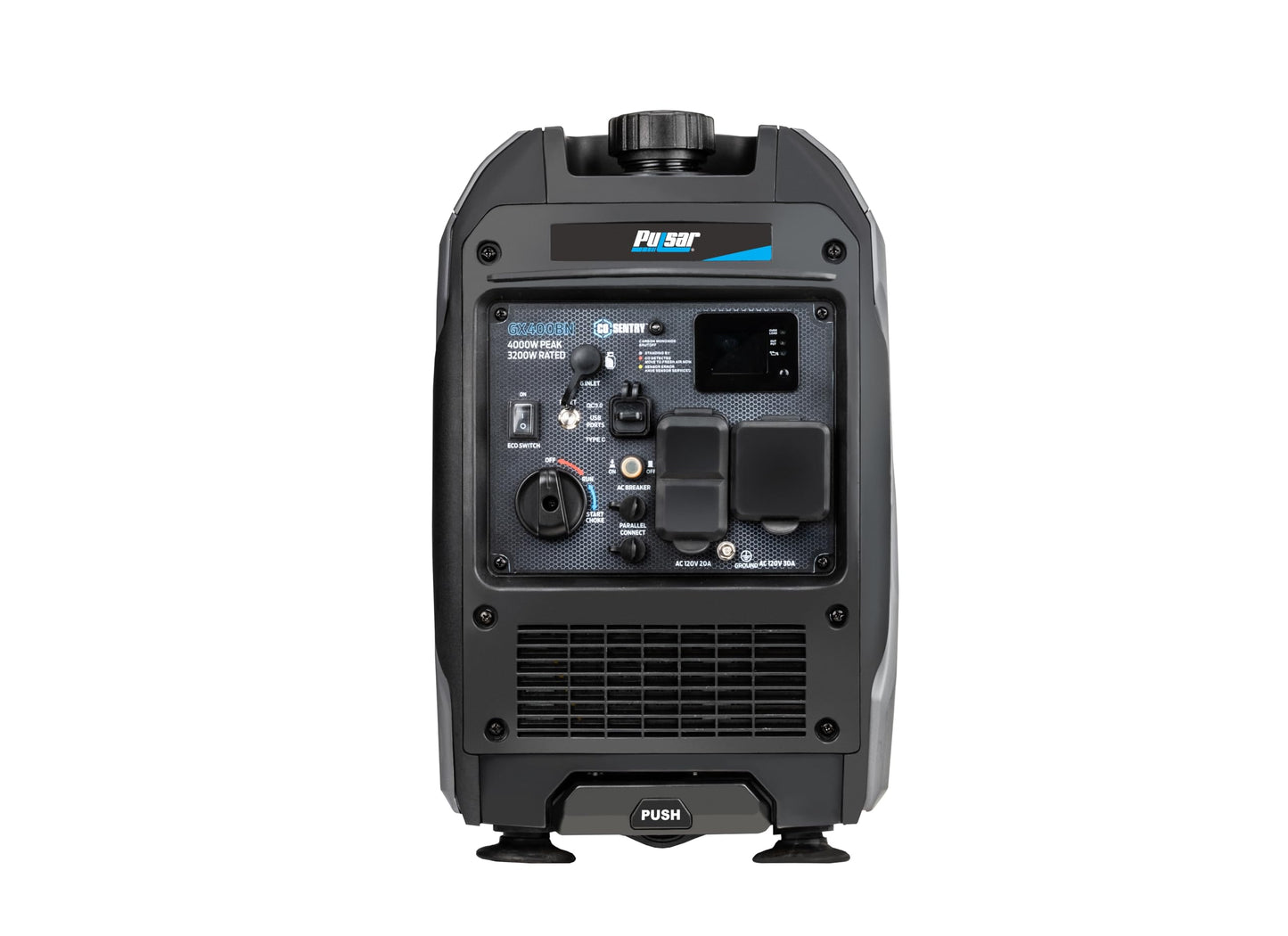 Pulsar Products GX400BN, 4000W Portable Ultra-Quiet Dual Fuel & Parallel Capability, RV-Ready, Handle & Wheels, with CO