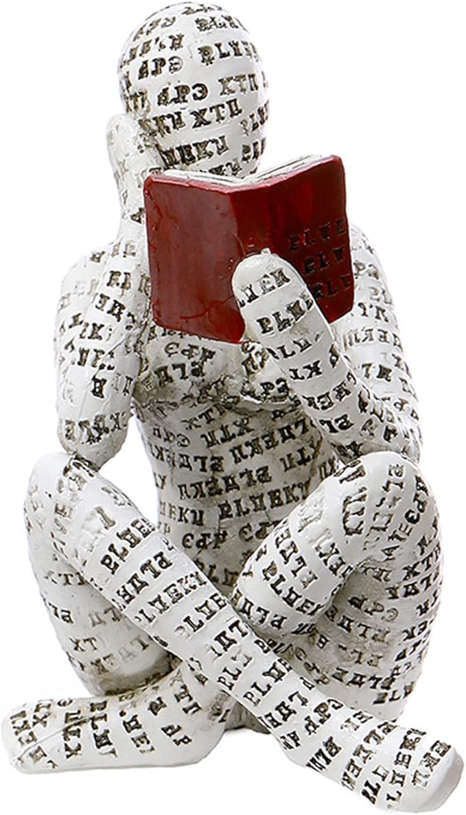 GRAPMKTG Home Decor Pulp Reading Women Thinker Statue Aesthetic Sculpture Room Decor Modern Abstract Decoration on Shelf T...