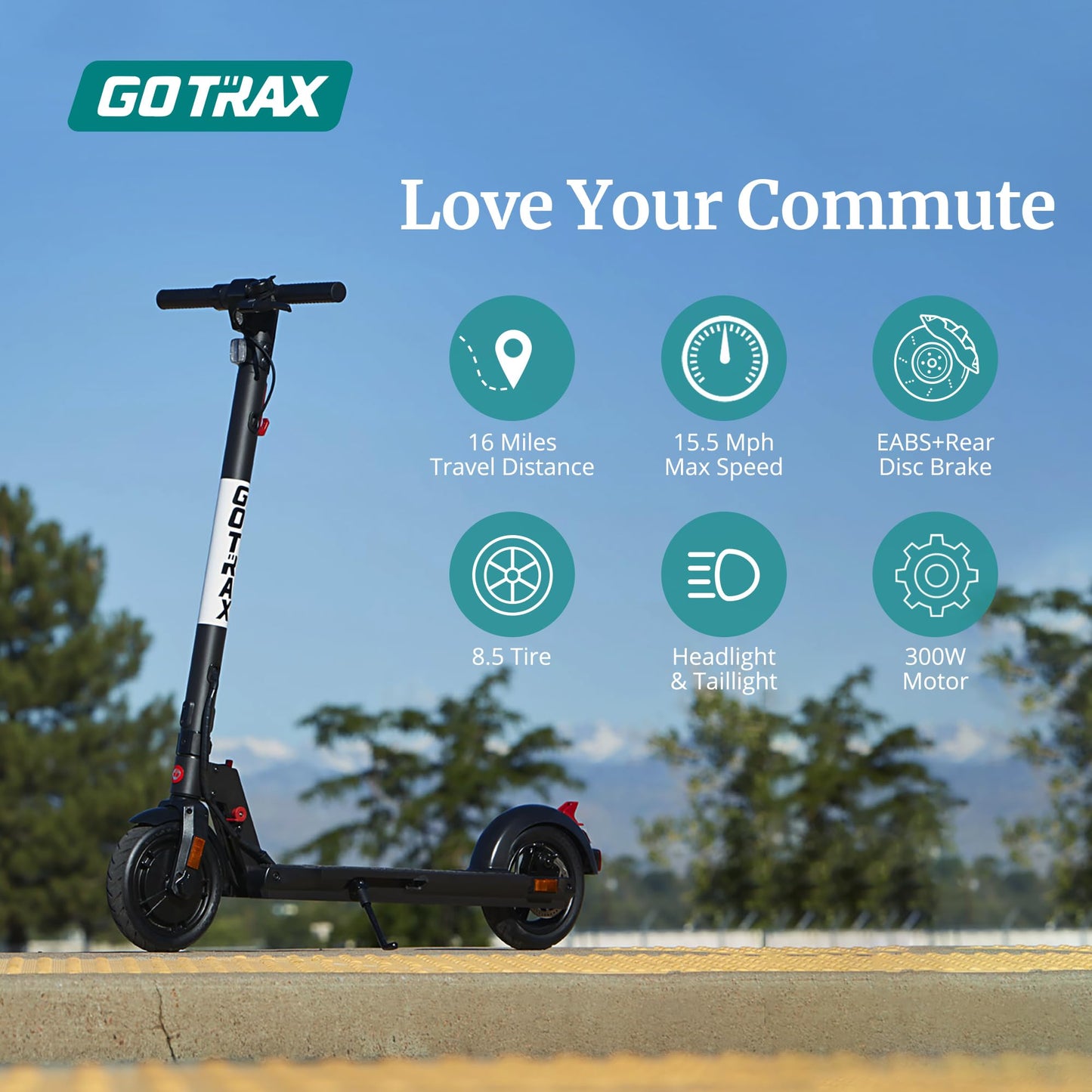 Gotrax XR Elite Electric Scooter for Adults, Max 16 Mile Range and 15.5Mph Speed 300W Motor, 8.5" Tire, with Long Life Battery Durable Aluminum Alloy Frame, Foldable E Scooter for Commute