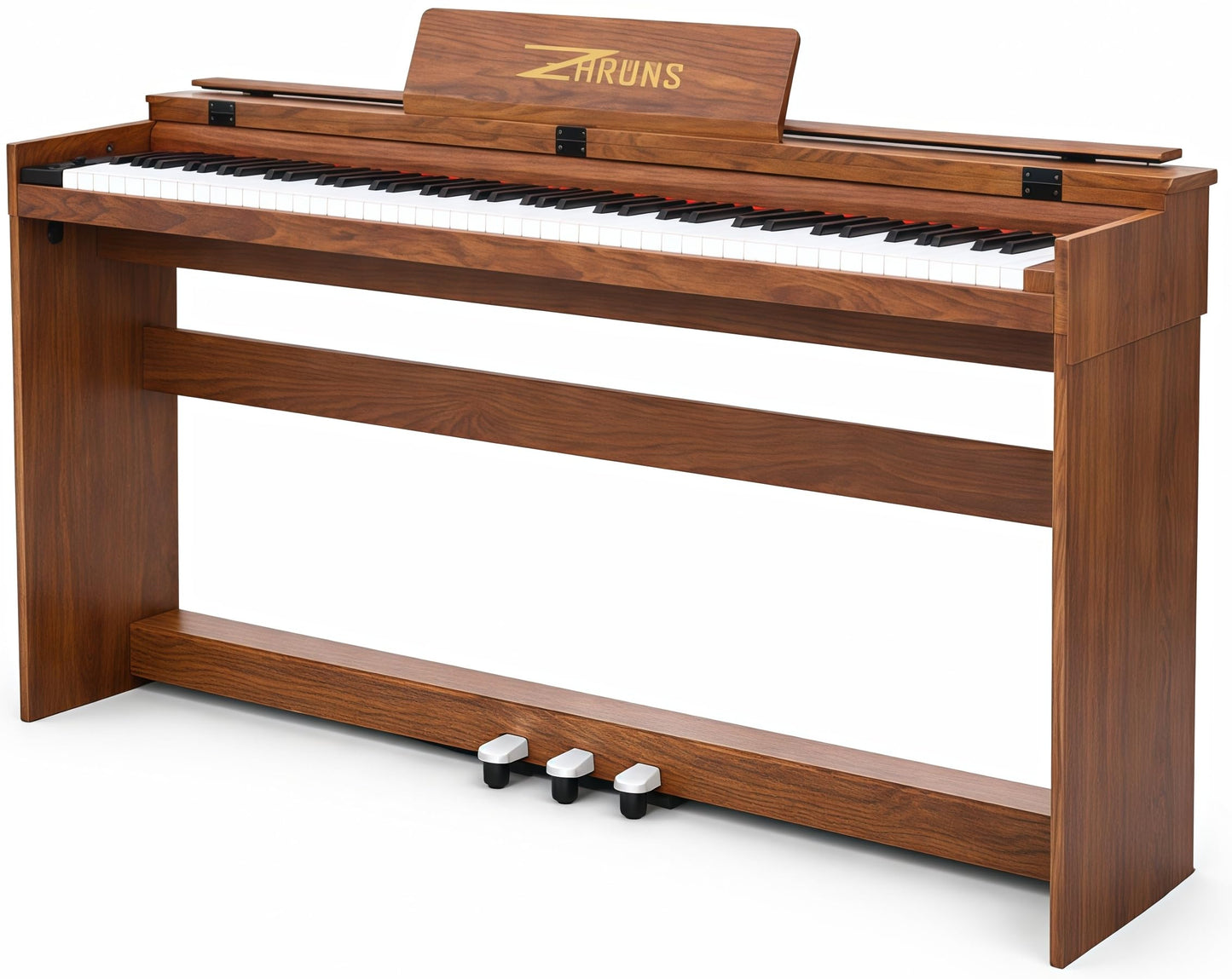 ZHRUNS Digital Piano 88 Key Full-Size Weighted Keyboard, Wooden Classic Upright Electric Piano with Headphone Jack, Piano Stand, 3 Pedal, Suitable for Beginner, Professional