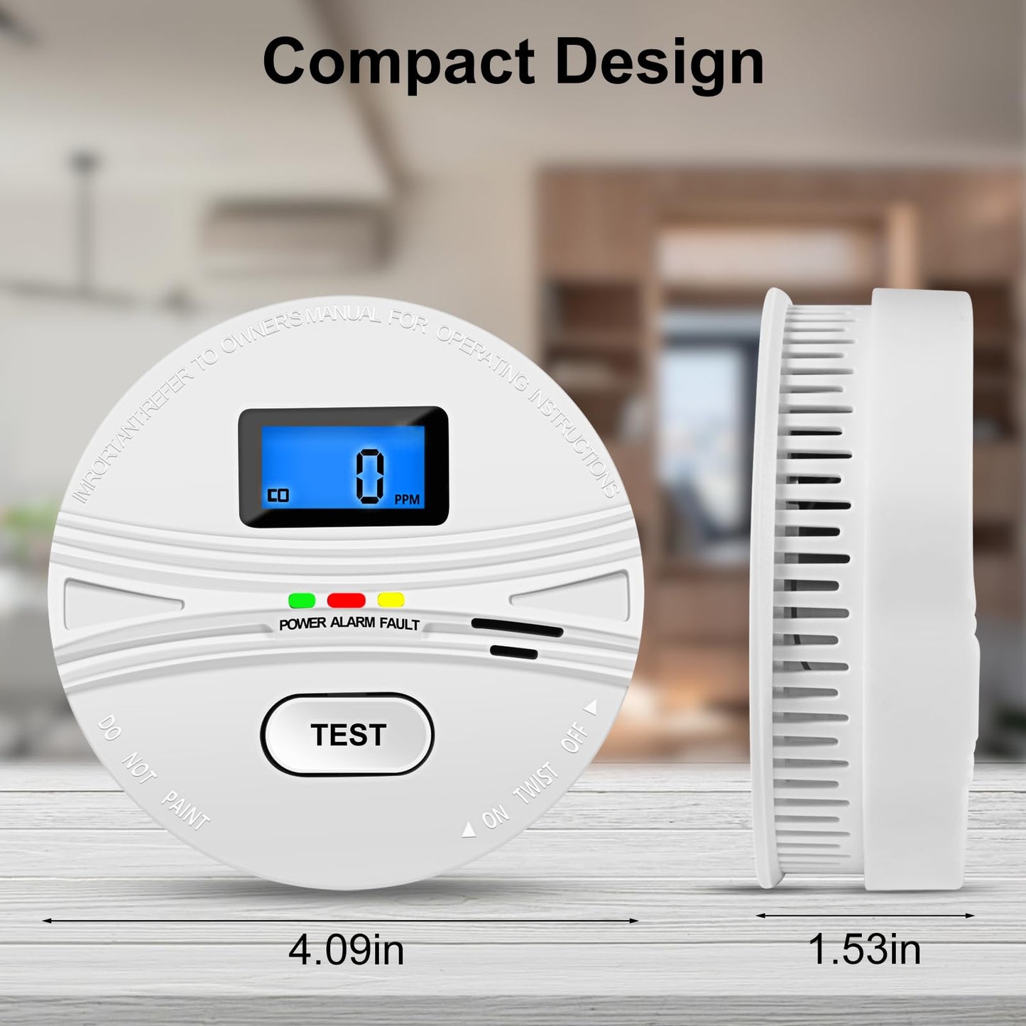 6 Pack Smoke and Carbon Monoxide Detector with Test Button and Digital Display,2-in-1 Smoke Detector Carbon Monoxide Detector Combo with Batteries,Fire Alarm for Home