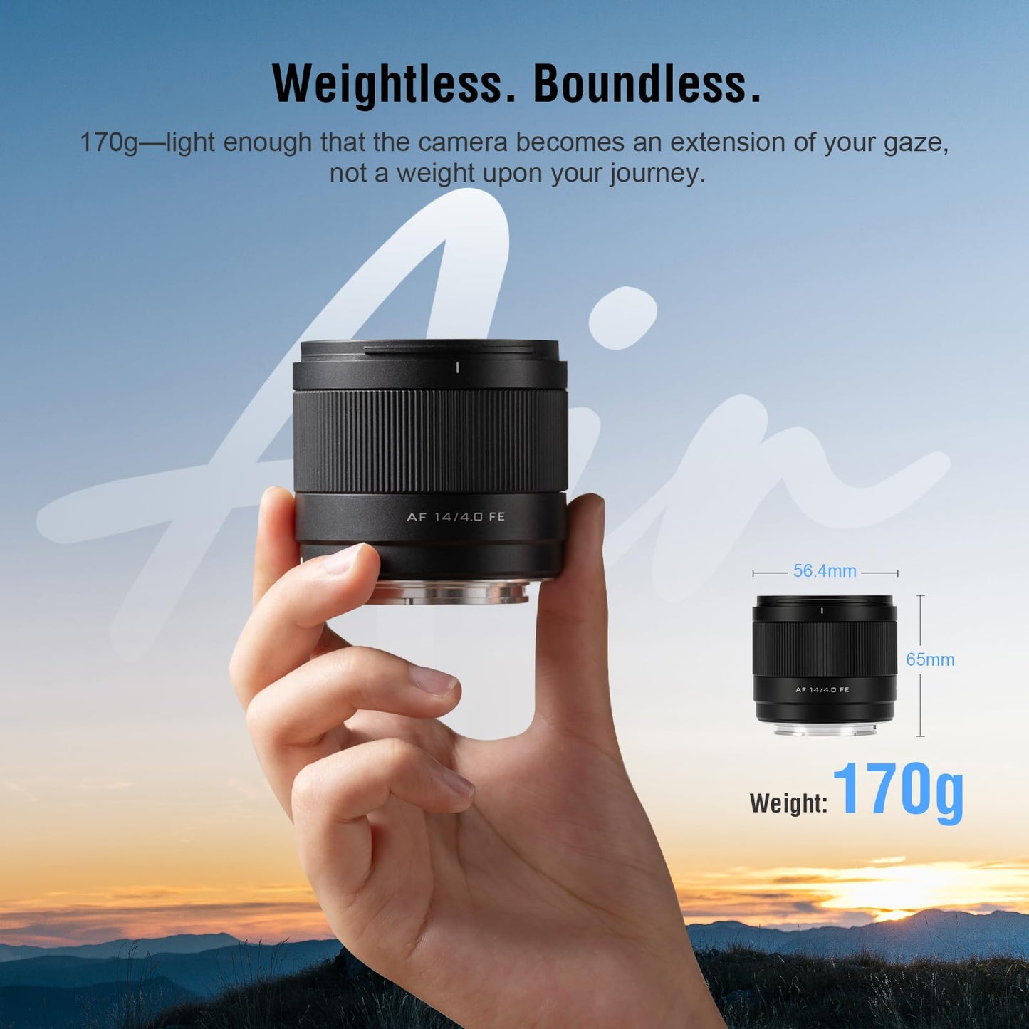 VILTROX AF 14mm F4.0 Air FE-Mount Full-Frame Lens, Ultra-Wide STM Mirrorless Camera Lenses for Sony A7V A7CII A7IV A7III for Vast Skies, Cities & Architecture Photography