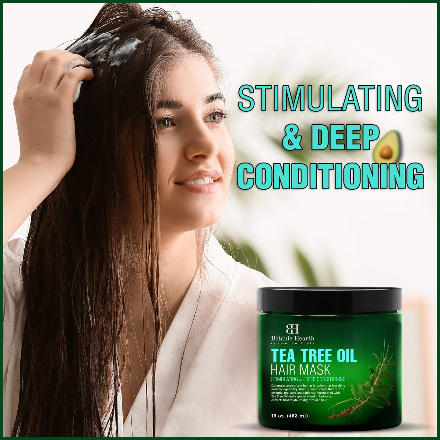 Botanic Hearth Tea Tree Hair Mask & Deep Conditioner, Moisturizes & Protects Hair & Scalp | With Soy Protein, Vitamin E, Collage