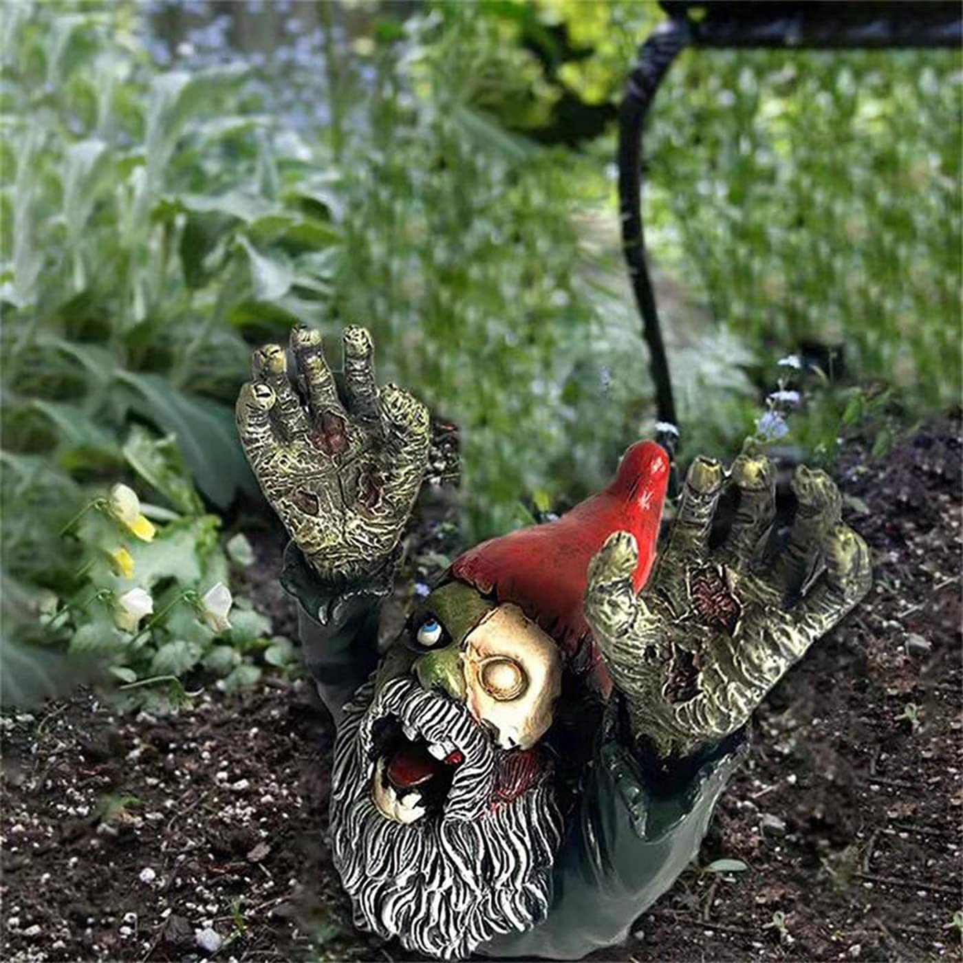 SDASF ZWFDC Resin Zombie Gnomes, Gnomes Garden Decor, for Garden Sculptures & Statues Outdoor Decorations for Patio Walking Dead Gnome Zombie Gnome- 4.13inch