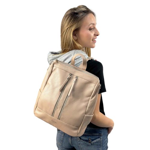 Cheval Firenze Alya Backpack, Genuine Leather Made in Italy (Powder Pink)