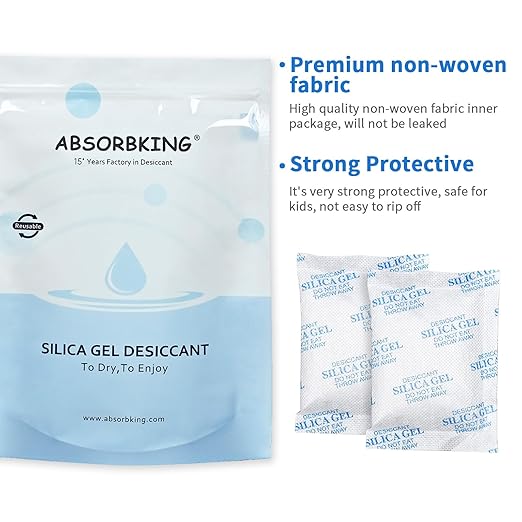 Silica Gel Packs - 150Pcs 20Gram Moisture Absorbers, Premium Transparent Desiccant for Storage