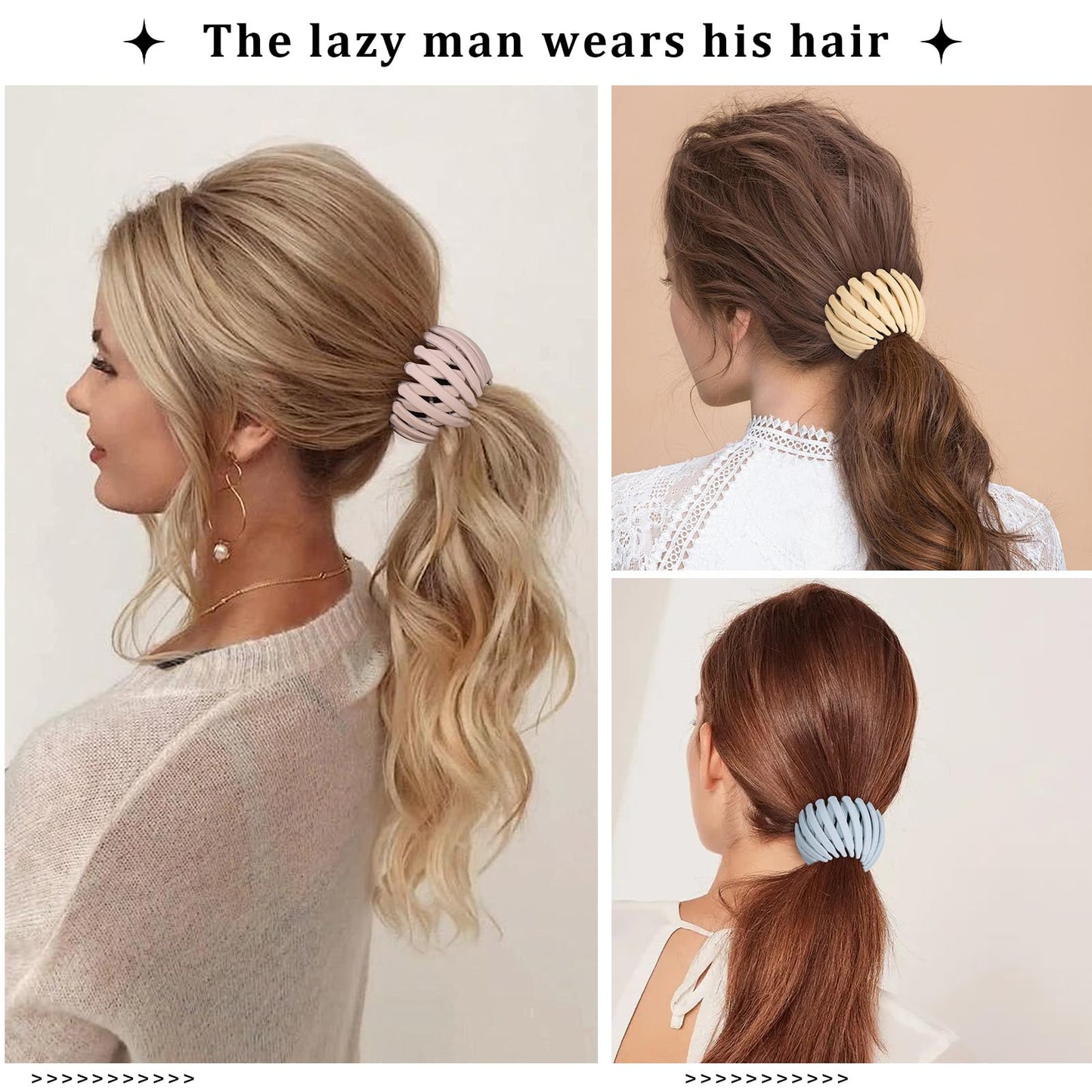 6Pcs Bird Nest Magic Hair Clips Hair Nest for Bun Strong Ponytail Holders Hair Accessories for Women Girls (Soft Colors, Large)