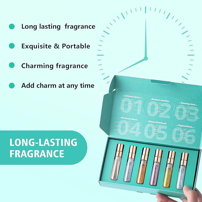 Perfume for Women Set of 6 - Time Echoes Perfume for Women Perfect for Gifting or Personal use, Long-Lasting Fragrance Perfum for any Accasions, Holiday Gift Set(6 Count, 0.17 oz)