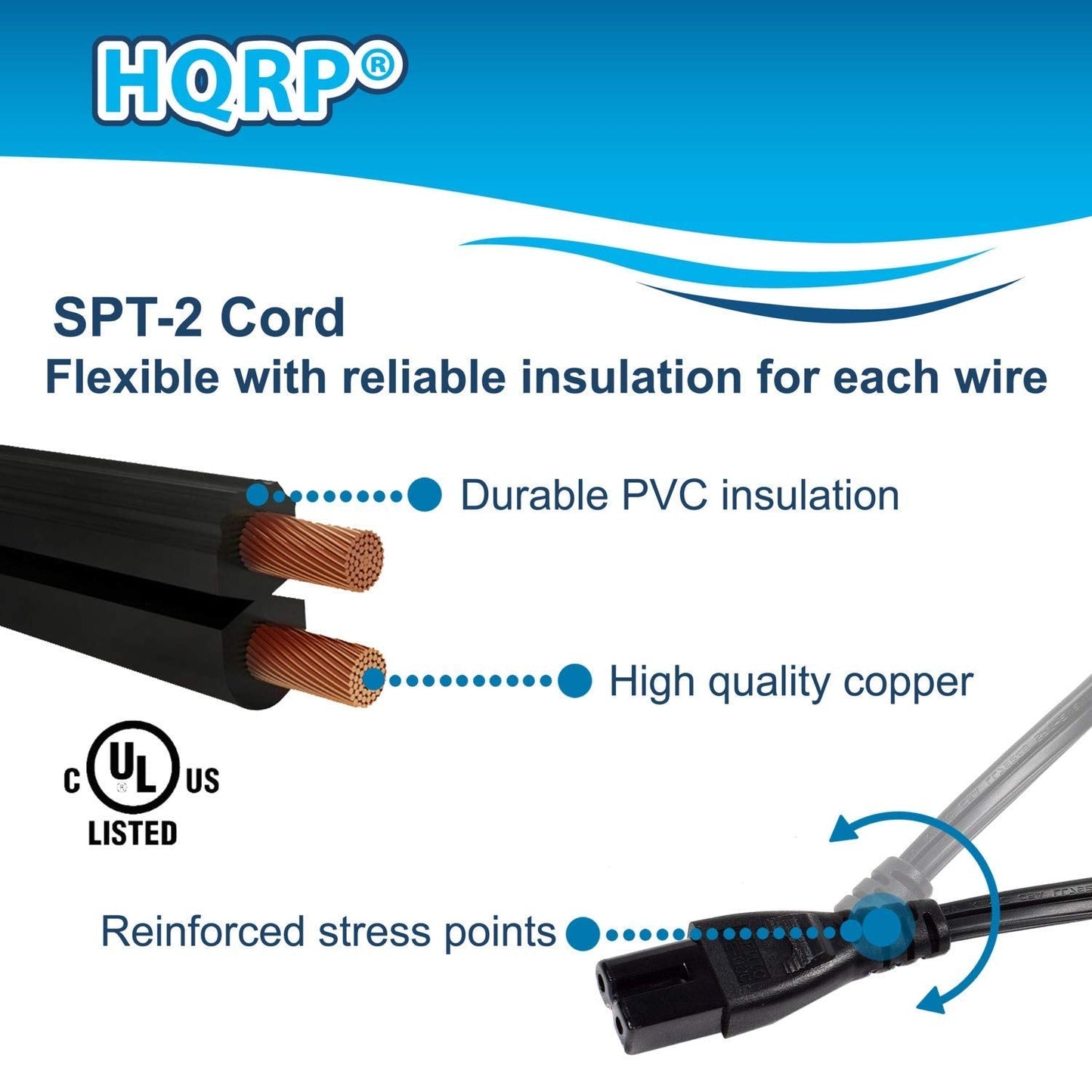 Hqrp Ac Power Cable Cord Compatible With Vizio E40-C2, E40X-C2, E43-C2, E48-C2, E55-C2, E65X-C2 Led Lcd Hdtv Smart Tv Mains Cabl